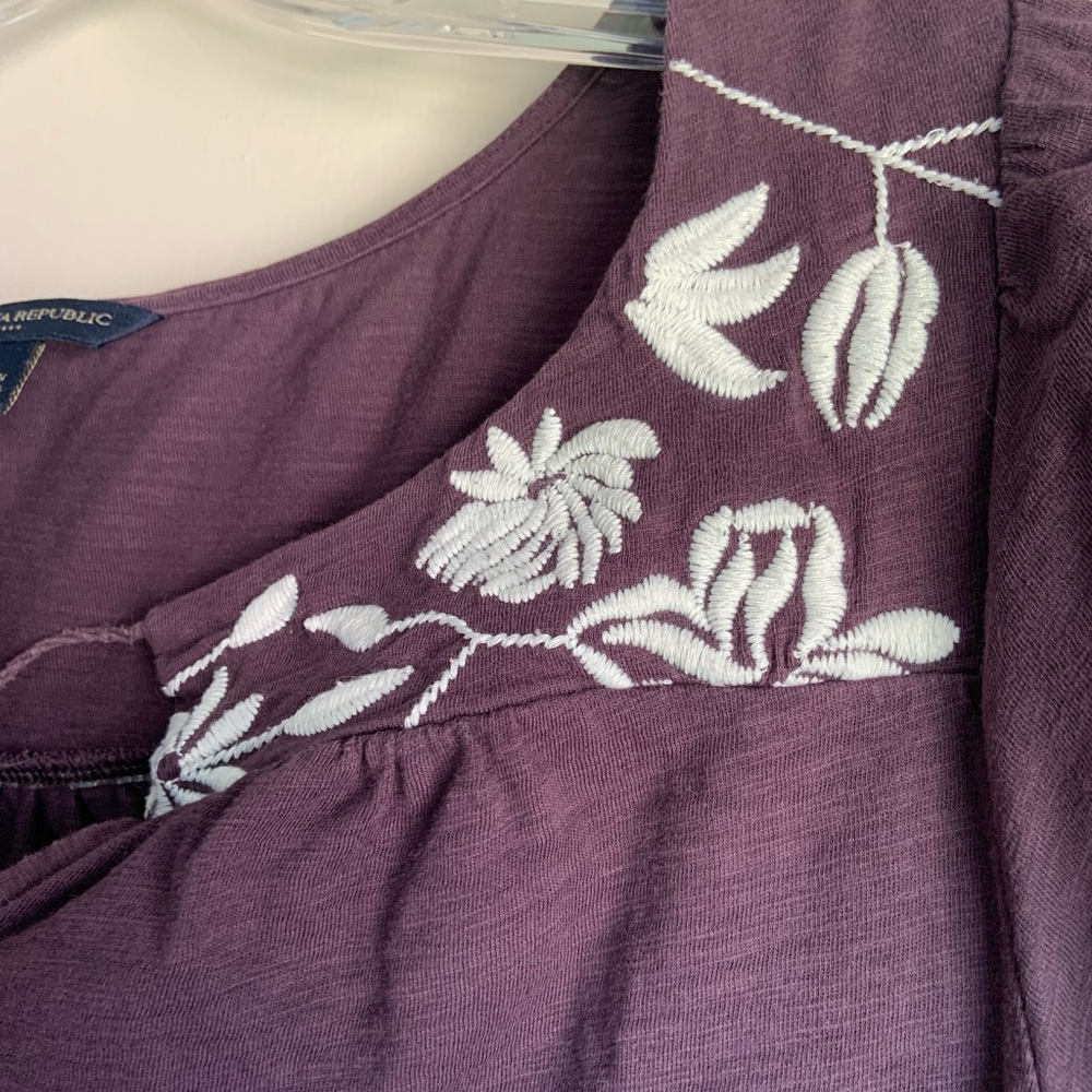 Purple embroidered top